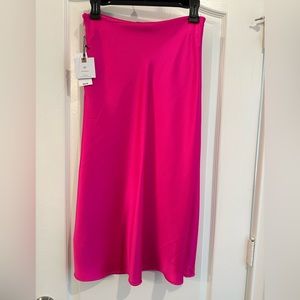 NWT Hot pink satin skirt